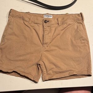 Express Camel khaki Casual Shorts 5” inseam
